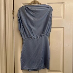 Chic Sky Blue Mini Dress